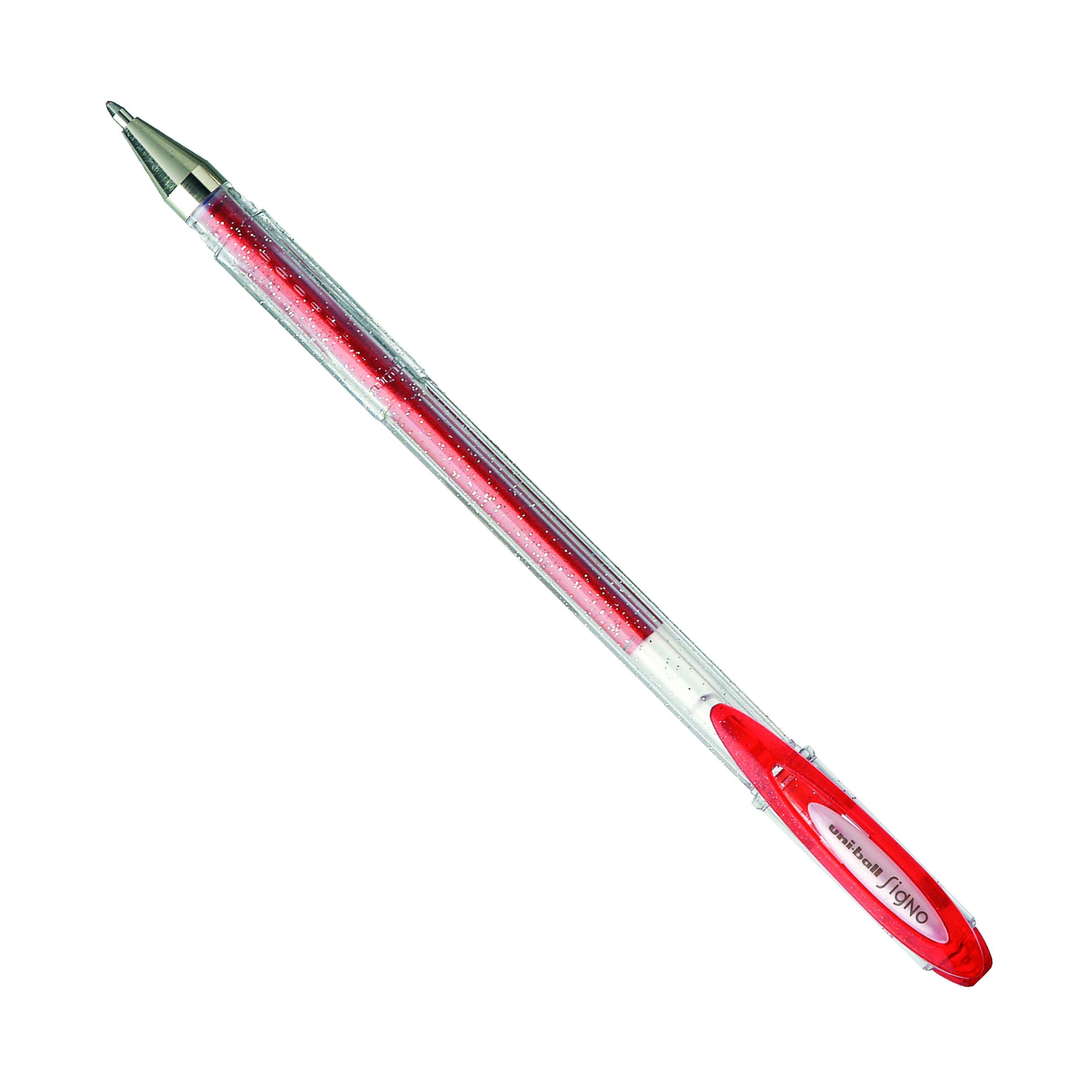 Uni-Ball Signo Sparkling: Glitter Gel Ink Pen Red (UM-120SP)