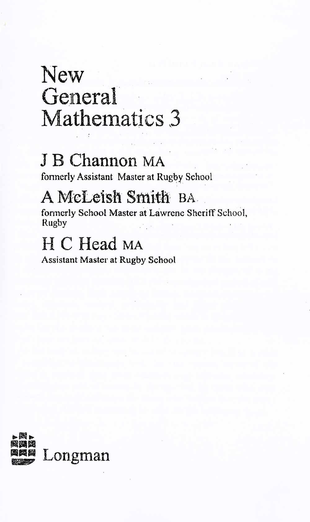New General Mathematics 3