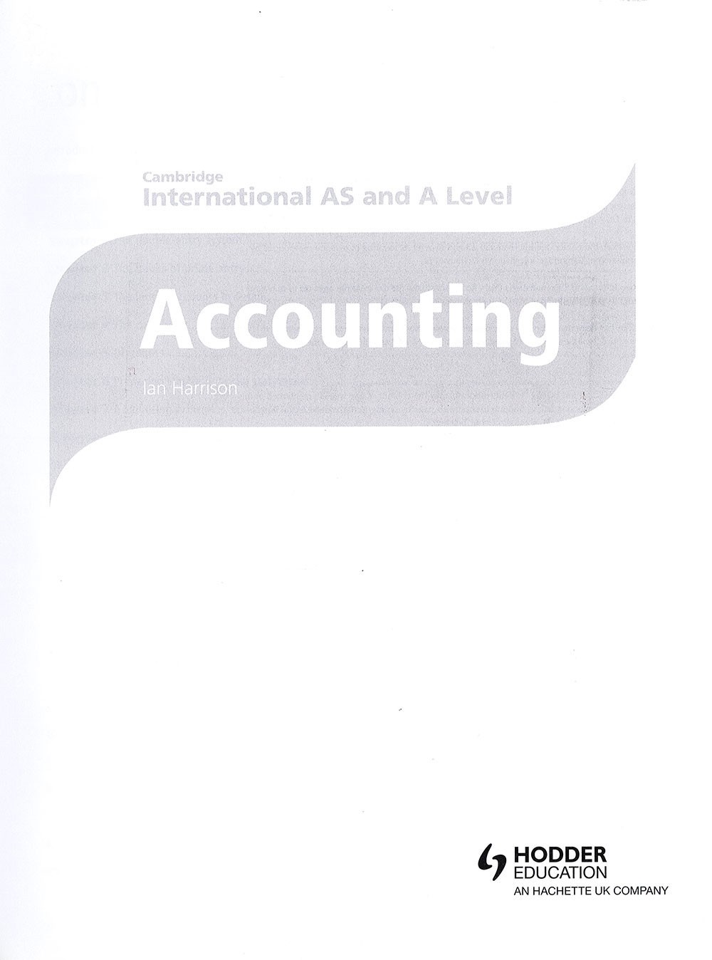 Cambridge International AS and A Level Accounting