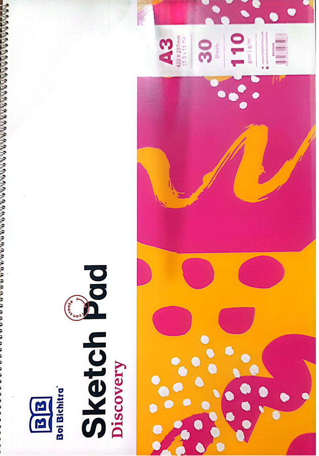 Boi Bichitra Sketch Pad A3 Discovery ( Dimension 15.5 inch X 11.7 Inch)