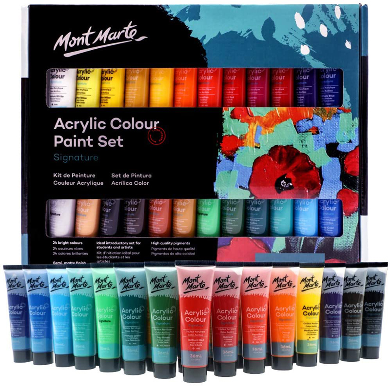 Mont Marte Acrylic Paint Set 24 Colours 36ml