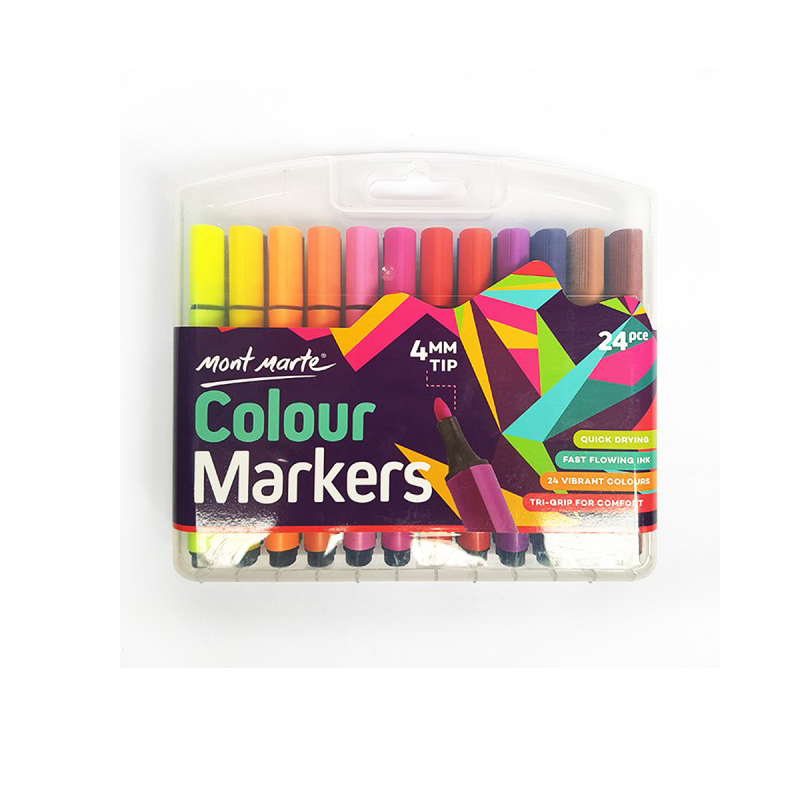 Mont Marte Colour Marker 4mm Tip 24 pcs