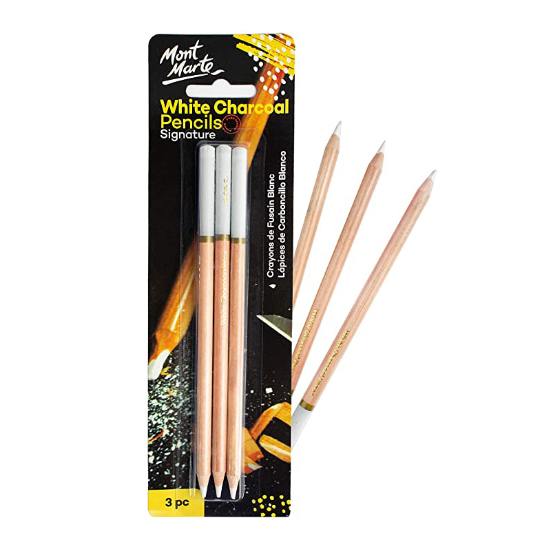 Mont Marte White Charcoal Pencils 3 pcs MPN0041