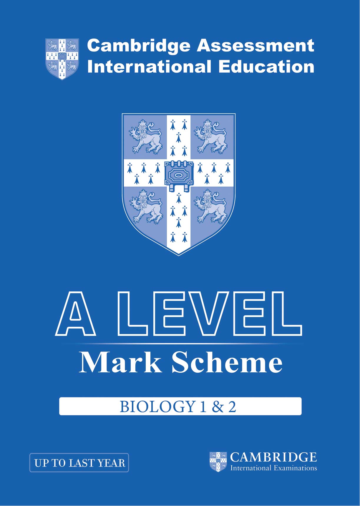 Cambridge International AS Level Biology Paper 1 & 2 Mark Scheme
