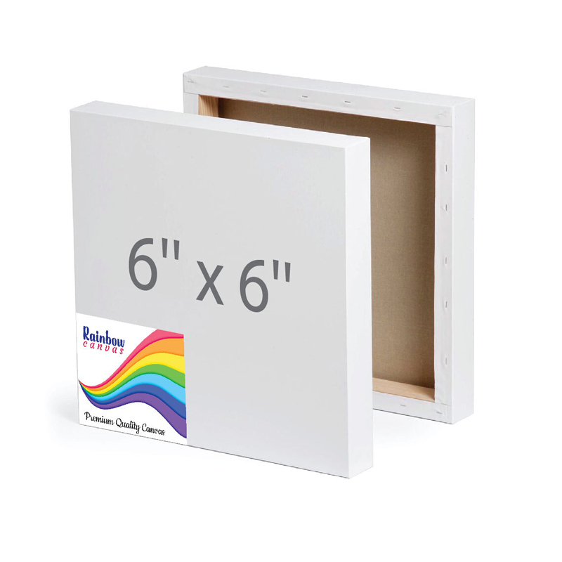 Rainbow Canvas White 6x6''