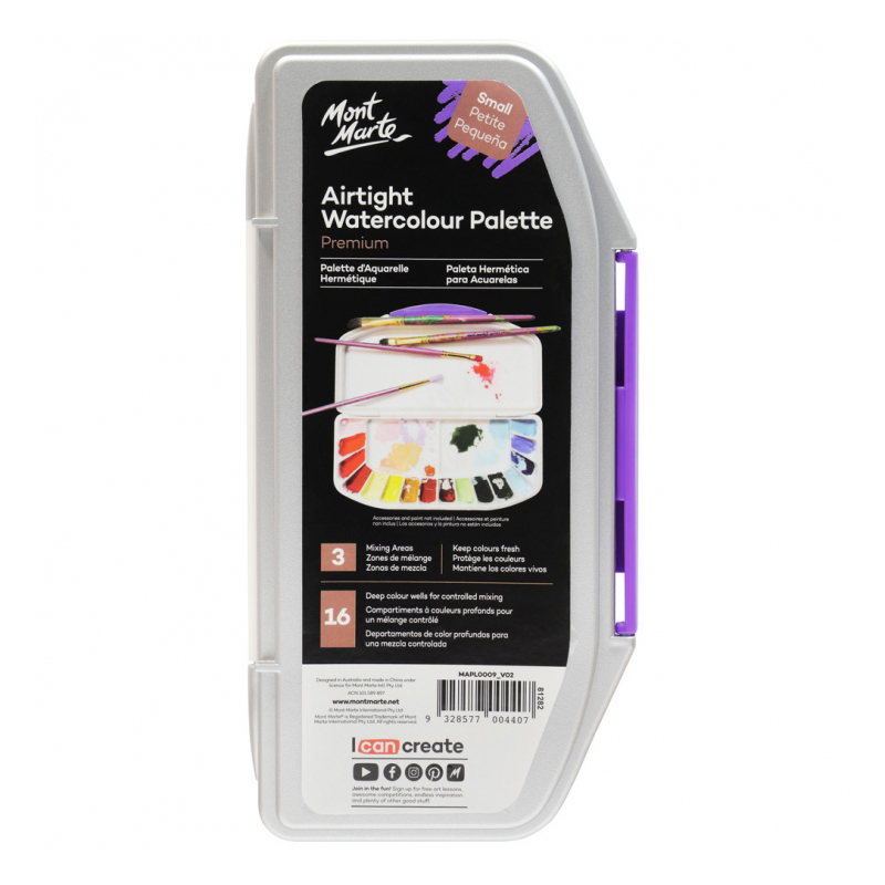 Mont Marte Airtight Watercolour Palette Premium MAPL0009