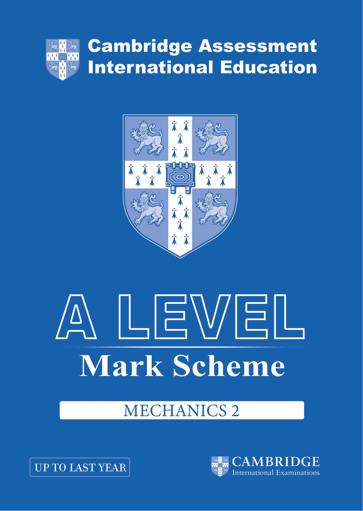 Cambridge International A2 Level Mechanics Paper 2 Mark Scheme