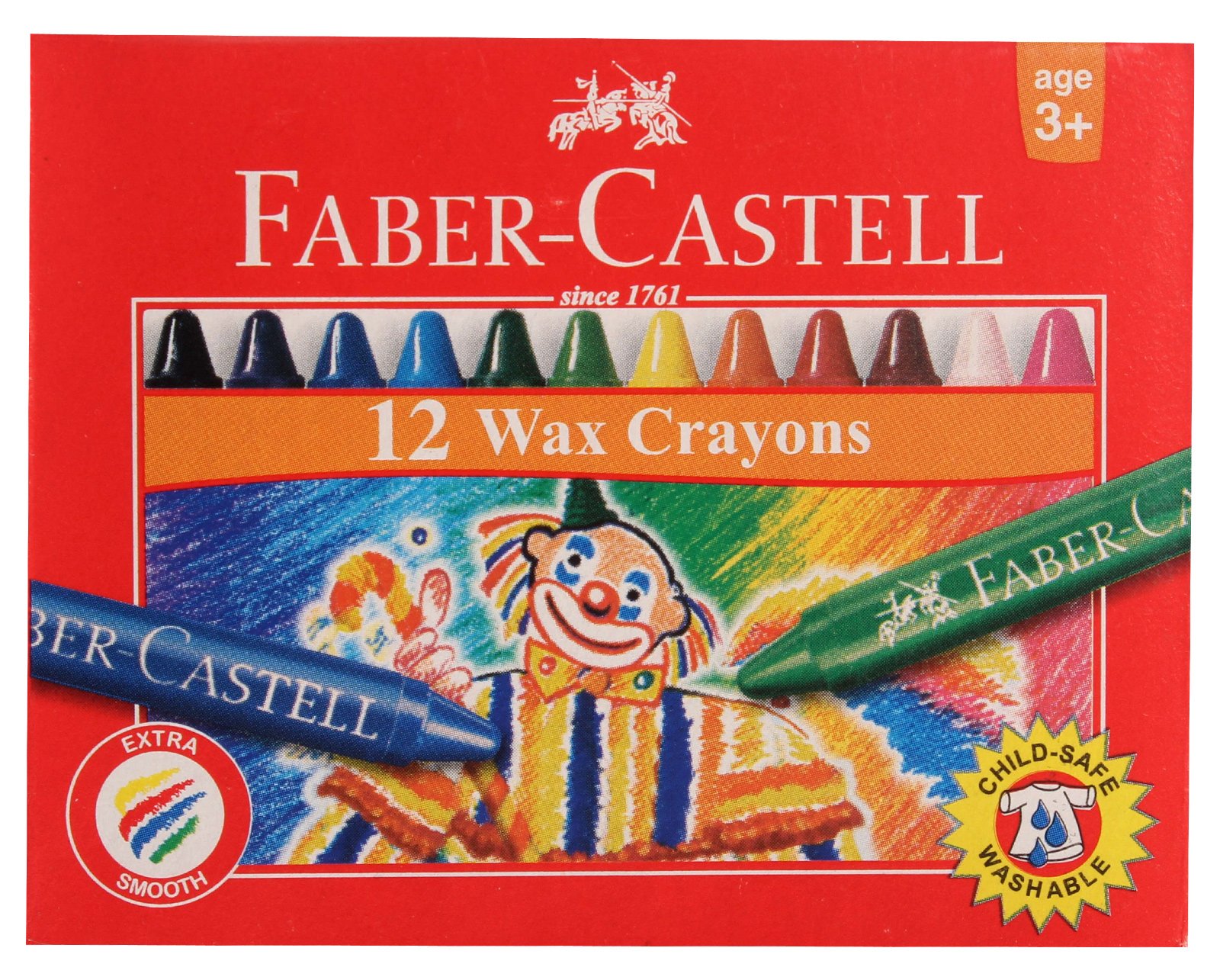 Faber Castell 12 Wax Crayons