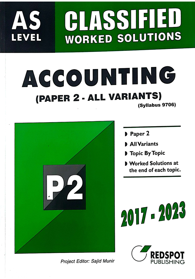 Redspot AS level Question Paper Accounting Paper 2 ( Theory) All Variants Classified Worked Solutions