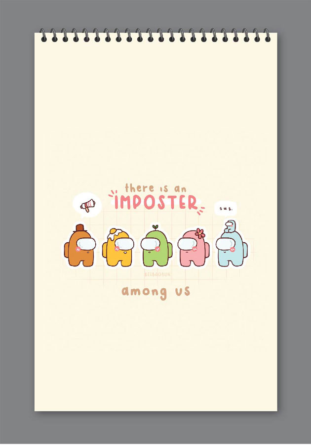 Boi Bichitra Notepad [Among Us] Unruled | 100 Pages