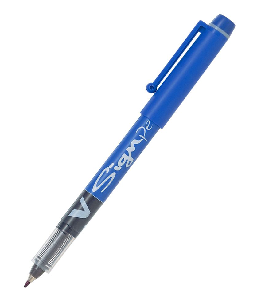 Pilot V-Sign Pen: Fineliner Marker Pen - Medium Tip (Blue)