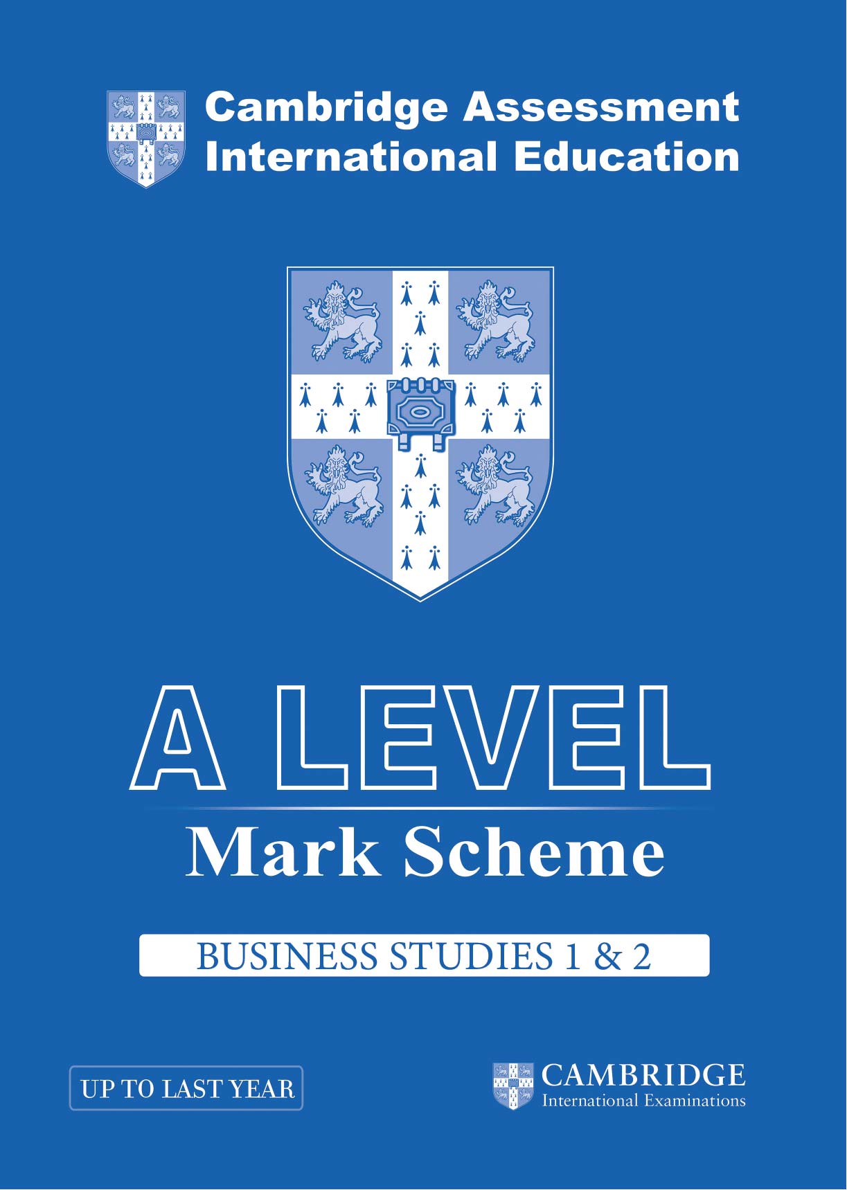 Cambridge International AS Level Business Studies Paper 1 & 2 Mark Scheme