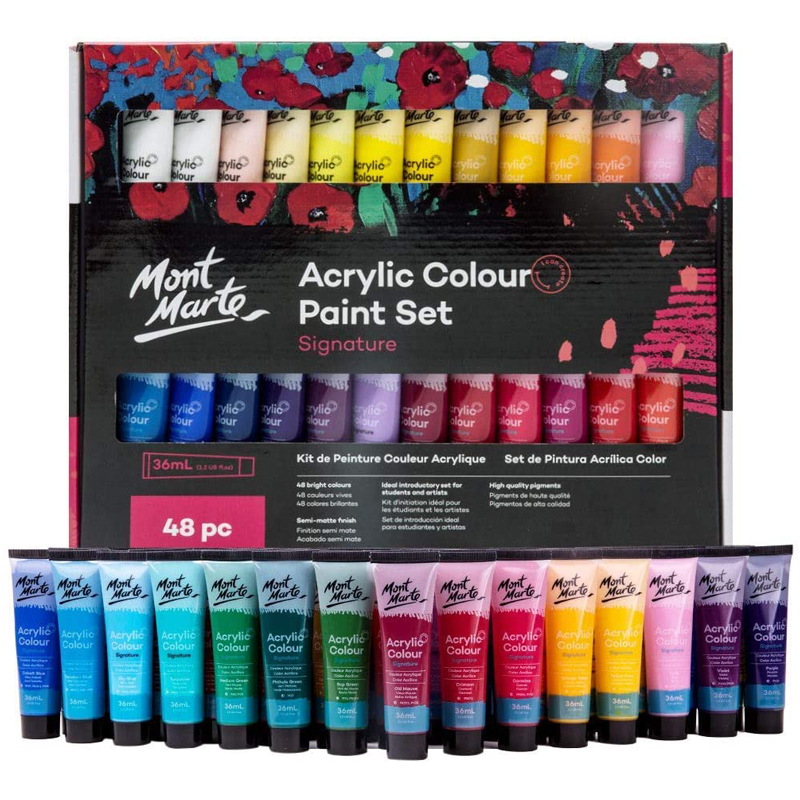 Mont Marte Acrylic Paint Set 48 Colours 36ml