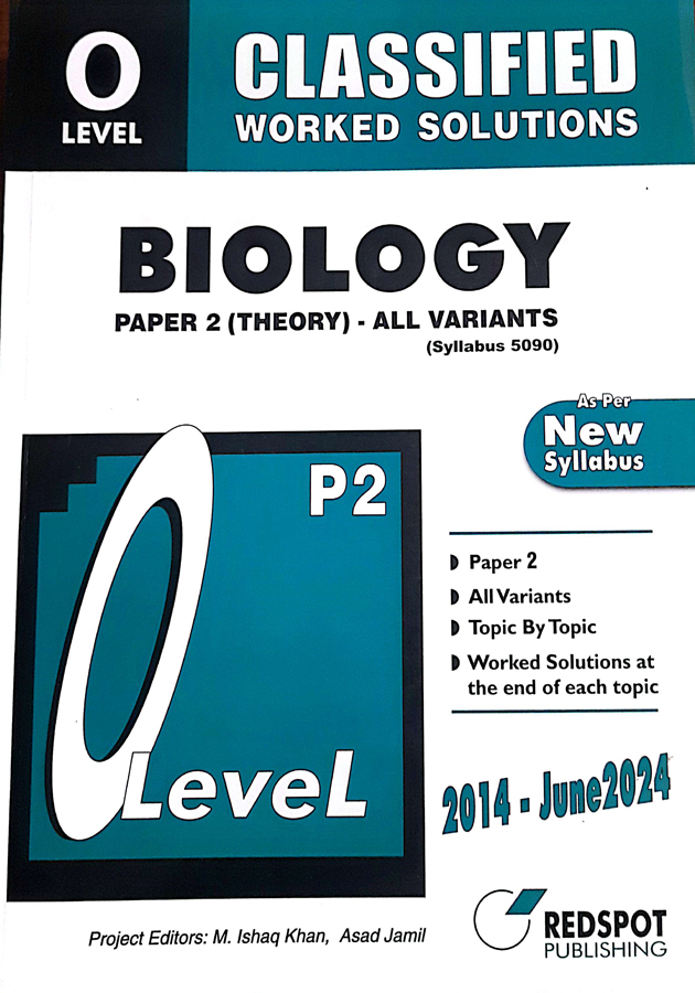 Redspot O level Question Paper Biology Paper 2 ( Theory) All Variants Classified Worked Solutions